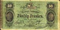 (№1870P-S612) Банкнота Швейцария 1870 год "50 Franken"