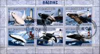 (№2007-3050) Лист марок Мозамбик 2007 год "Whaleslighthouses", Гашеный