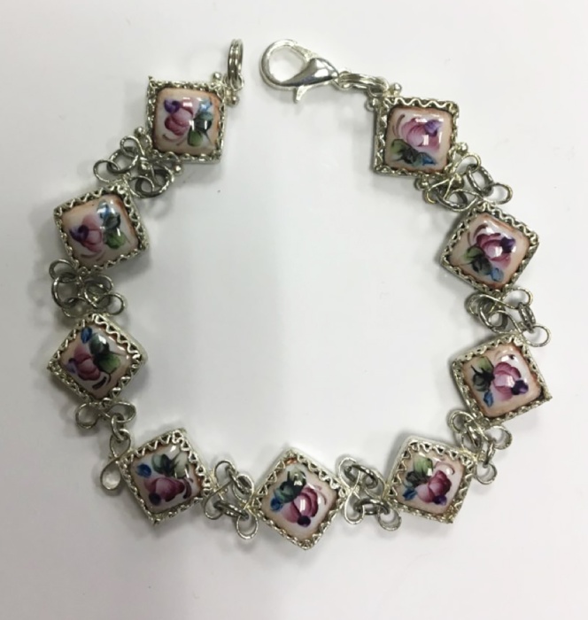 Браслет "Финифть", серебрение (сост. на фото)