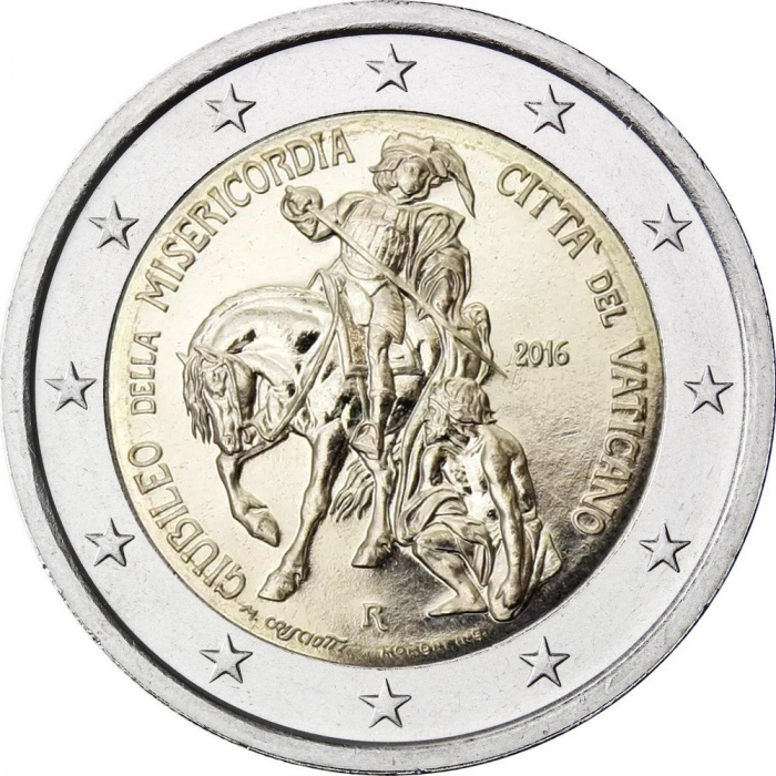 (15) Монета Ватикан 2016 год 2 евро &quot;Юбилейный год милосердия&quot;   PROOF