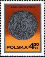 (1977-047) Марка Польша "Гульден (18 век)"    День почтовой марки. Польская чеканка III Θ