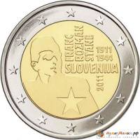 (005) Монета Словения 2011 год 2 евро "Франц Розман"  Биметалл  UNC