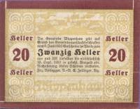 (№1920) Банкнота Австрия 1920 год "20 Heller"