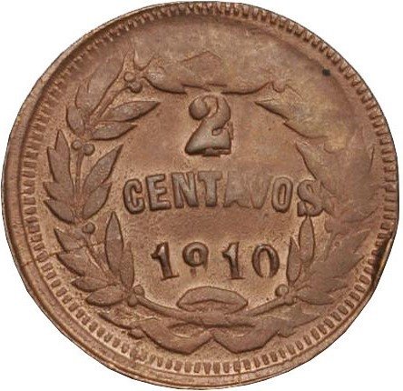 (№1910km69) Монета Гондурас 1910 год 2 Centavos (Мул)