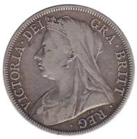 (1895) Монета Великобритания 1895 год 1/2 кроны "Королева Виктория"  Серебро Ag 925  VF
