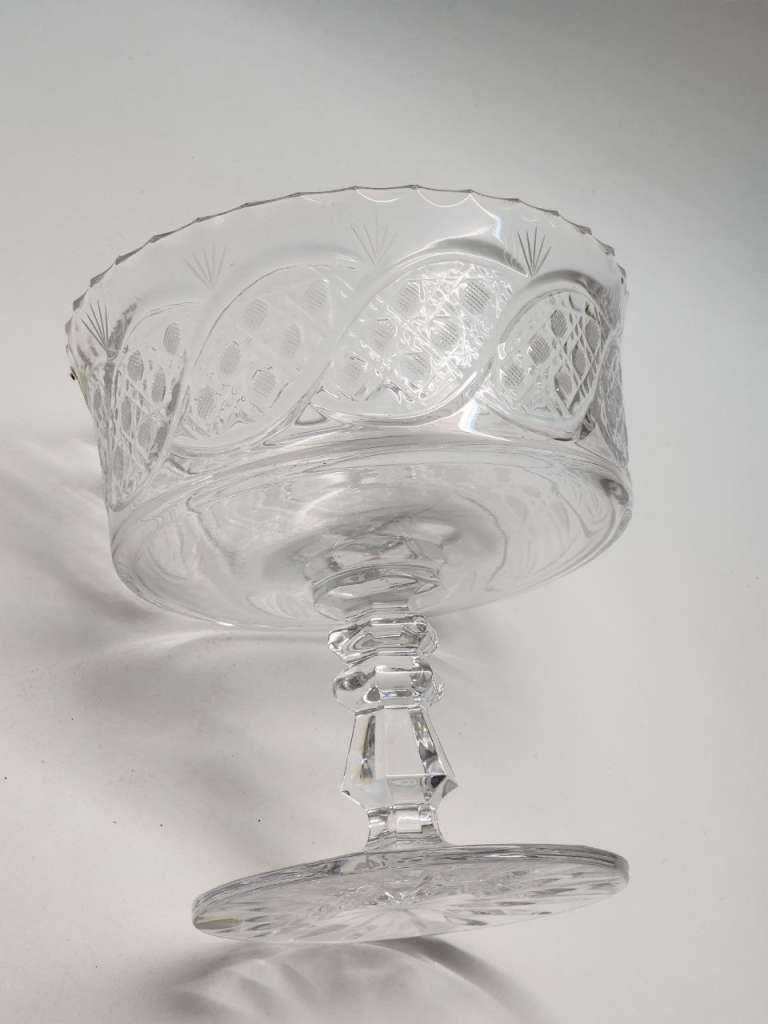Фруктовница - ваза большая на ножке Гусь - Хрустальный Шведка