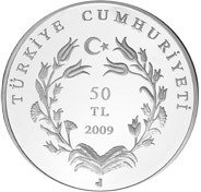 () Монета Турция 2009 год 50 лир ""  Биметалл (Серебро - Ниобиум)  PROOF