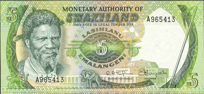  Банкнота Свазиленд 1974 год 5     UNC