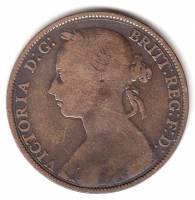 (1885) Монета Великобритания 1885 год 1 пенни "Королева Виктория"  Бронза  VF
