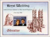 (№1986-10) Блок марок Гибралтар 1986 год "Королевская Свадьба", Гашеный
