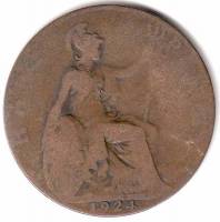 (1924) Монета Великобритания 1924 год 1/2 пенни "Георг V"  Медь  VF