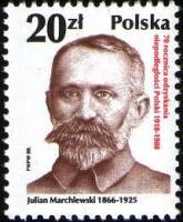 (1988-038) Марка Польша "Юлиан Мархлевский"    70 лет независимой республике III Θ