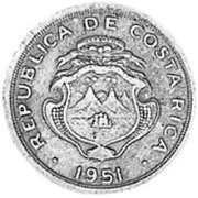 (№1951km185.1) Монета Коста-Рика 1951 год 10 Ceacute;ntimos