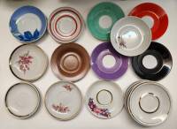 Блюдца 20 штук чайные разные яркие