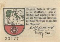 (№1920) Банкнота Германия 1920 год "10 Pfennig"