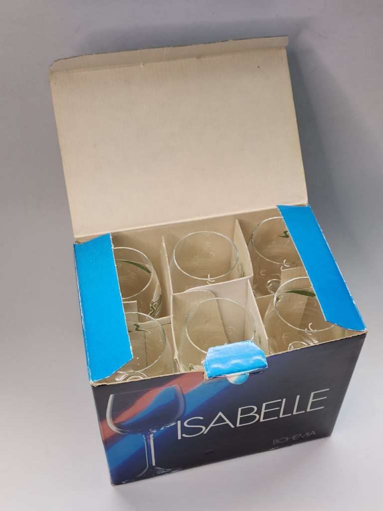 Бокалы 6 шт Isabelle Богемия Чехословакия хрусталь 90мл 