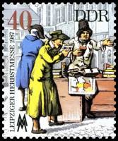 (1987-069) Марка Германия (ГДР) "Продавец"    Ярмарка, Лейпциг III O