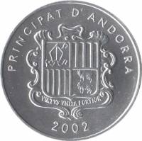 (№2002km178) Монета Андорра 2002 год 1 Cegrave;ntim
