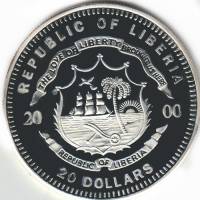 () Монета Либерия 2000 год   ""   Серебро (Ag)  UNC