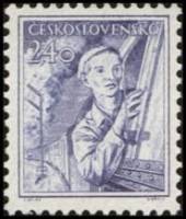 (1954-019) Марка Чехословакия "Машинист"   Стандартный выпуск. Профессии (2) II Θ