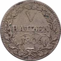 (№1806km100 (Luzern)) Монета Швейцария 1806 год 5 Batzen (amp;"Vamp;")