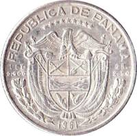  Монета Панама 1961 год 110     Биметалл (Серебро - Ниобиум)  UNC