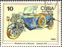 (1985-049) Марка Куба "Феномобиль 1925"    100 лет изобретения мотоцикла III Θ