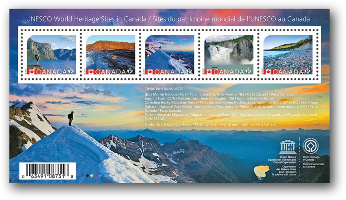(№2014-185) Блок марок Канада 2014 год &quot;Блок из 5 сайтов&quot;, Гашеный