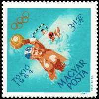 (1964-054) Марка Венгрия "Водное поло"    Летние Олимпийские игры 1964, Токио II Θ