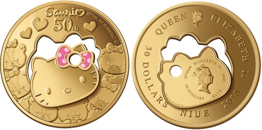 () Монета Остров Ниуэ 2010 год 3000  &quot;&quot;   Биметалл (Платина - Золото)  AU