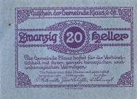 (№1920) Банкнота Австрия 1920 год "20 Heller"