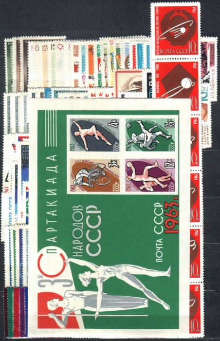 (1963-год) Годовой набор марок СССР &quot;157 марок, 1 сценка, 1 блок&quot;   , II O