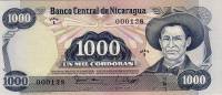 (,) Банкнота Никарагуа 1979 год 1 000 кордоба "Аугусто Сандино"   UNC