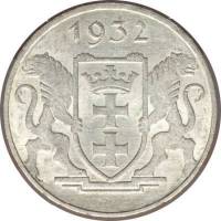 (№1932km156) Монета Вольный город Данциг 1932 год 5 Gulden
