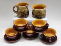 Кофейный сервиз керамика чашки блюдца молочник ваза конфетница 12 предметов