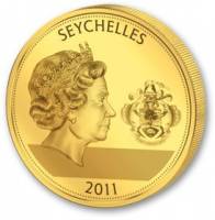 () Монета Сейшельские острова 2011 год 10 рупий ""  Биметалл (Платина - Золото)  UNC