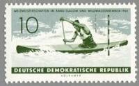 (1961-033) Марка Германия (ГДР) "Каноэ"  зеленая  Гребля на каноэ II Θ