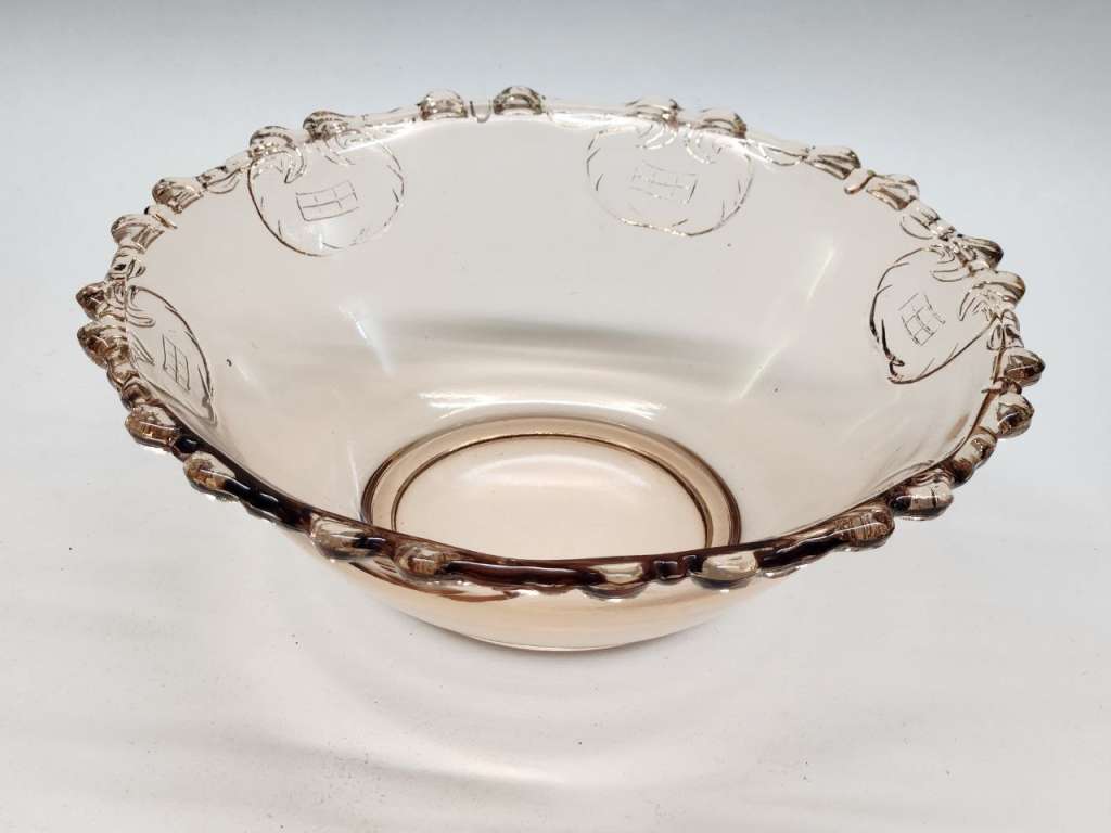 Салатник большой круглый цветное карамельное стекло СССР