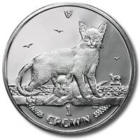 (2010) Монета Остров Мэн 2010 год 1 крона "Абиссинская кошка"  Медь-Никель  UNC