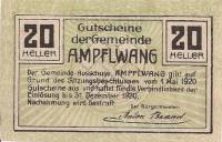 (№1920) Банкнота Австрия 1920 год "20 Heller"