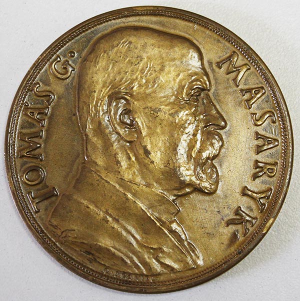 Настольная медаль &quot;85-летию президента Томаша Масарика&quot;, Чехословакия, 1935г. (XF)