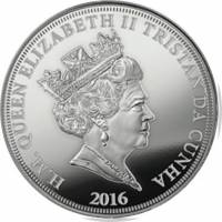 () Монета Тристан да Кунья 2016 год 1 крона ""  Медно-никель, покрытый серебром  PROOF