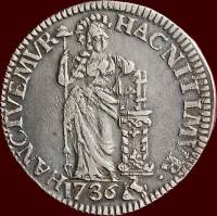 (№1733km65.5) Монета Нидерланды 1733 год 1 Gulden (Piek - 20 Stuyver)