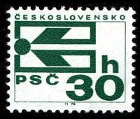 1976-043  Марка Чехословакия Символ почтового индекса   Марки из рулона (Стандартный выпуск) II Θ