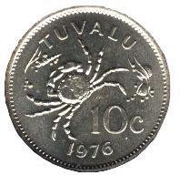 (№1976km4) Монета Тувалу 1976 год 10 Cents
