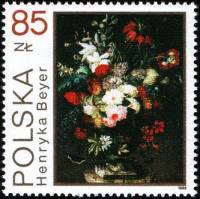 (1989-052) Марка Польша "Хенрика Бейер"    Цветы: картины в Национальном музее III Θ