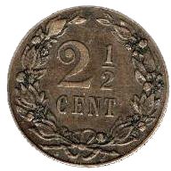 (1915) Монета Нидерланды (Голландия) 1915 год 2 1/2 цента   Бронза  UNC