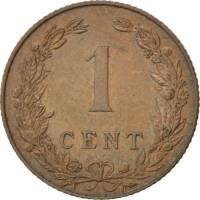 (1902) Монета Нидерланды (Голландия) 1902 год 1 цент   Бронза  UNC