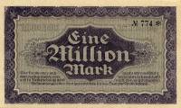 (№1923P-S962.03) Банкнота Германия 1923 год "1,000,000 Mark"
