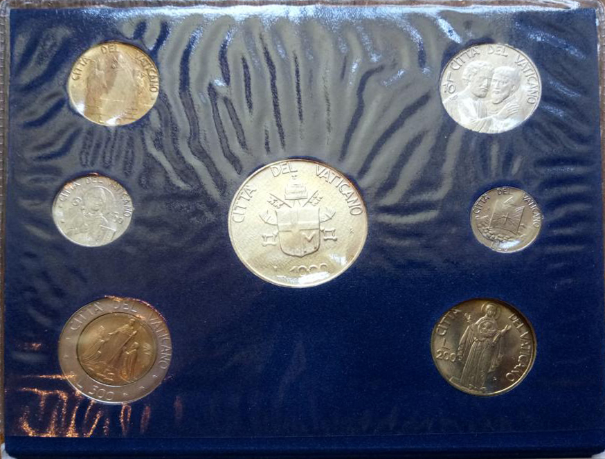 (1990, 7 монет) Набор монет Ватикан 1990 год   Буклет
